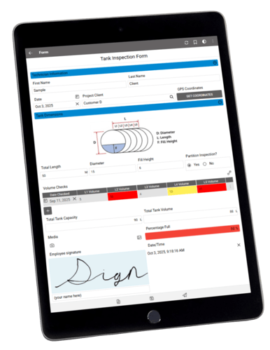 Tank Inspection Form - iPad